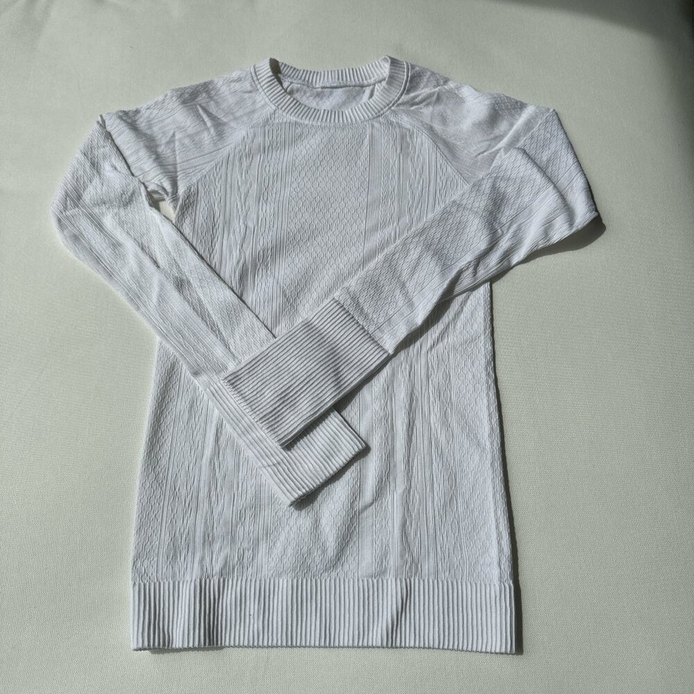 White Long Sleeve Lululemon Top- Size 4
